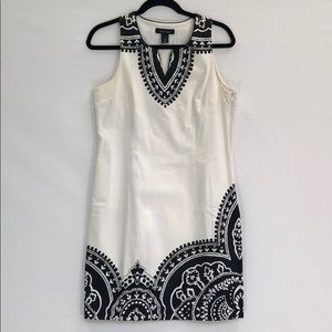 White short dress with black floral print